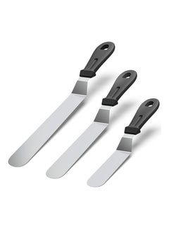 Buy Offset Spatula Pack of 3 (6, 8 and 10 inch blade) Dishwasher Safe Stainless Steel and PP Plastic Handle  Angled Frosting Icing Spatula For Cake Decorating in UAE