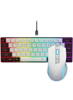 Buy Wired Gaming Keyboard and Mouse Combo Include Mini 60% Merchanical Feel Keyboard Ergonomic Design in UAE