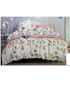 Buy King Size 6 Piece Duvet Cover Set Contemporary Leaf Print Bedding Sets, Smooth Cotton Material Modern Geometric Print in UAE