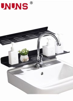 Buy Wall Mounted Floating Shelf,U-Shaped Faucet Rustproof Shelve,2 Rack Shower Caddy Black,Shelf Storage Organizer in Saudi Arabia