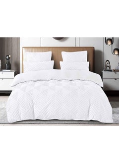 Buy Super Soft King Size Complete Cotton Bed Sheet Set - Solid Color Luxury Breathable Duvet Cover - Premium Quality Elastic 16 inches Fitted Sheet - 52x80cm 4 Pillowcases in UAE