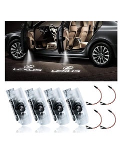 اشتري 4 Pack LED Car Door Logo Light Projector for Lexus, Welcome Laser Lights Car Door Courtesy Lights 3D Logo Door Lights White LED Projector Lamps for RXESGXLSLXISGSRCUX Series Lexus Door Light في الامارات