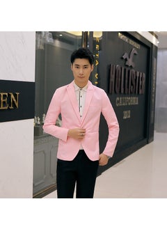 Buy Mens Fashion Slim Fit Solid BlazerPink Pink in UAE