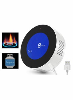 اشتري Natural Gas Detector for Home, Propane Methane Detector for Kitchen Camper RVs Garage with Accuracy Digital Display, Alarm Sound, Power Cord - Upgraded LNG LPG Gas Leak Detector في الامارات