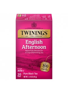 Buy Twinings English Afternoon Individually Wrapped Tea Bags, 20 Count Pack of 6, Smooth & Slightly Sweet, Caffeinated in UAE