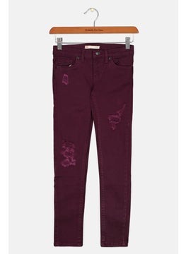 Buy Kids Girls Super Skinny Jeans, Purple in UAE