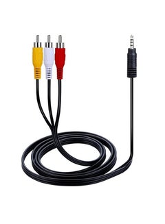 Buy Video input lead 3.5 mm to RCA AV Camcorder Video Cable,Male to 3RCA Male Stereo Audio Video AUX Cable for Smartphones,MP3, Tablets,Speak(1.5m) in UAE