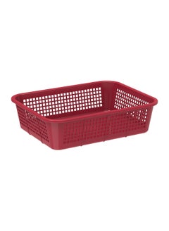 Buy Large Fruit Tray Storage Basket Dark Red Plastic 40x31x11 cm in Saudi Arabia