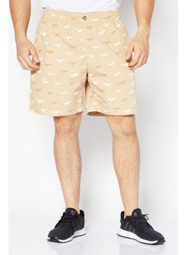 اشتري Men Allover Print Basic Short, Khaki في الامارات