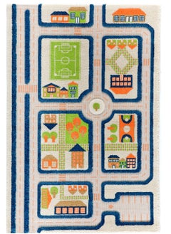 Buy IVI 3D Play Carpet Traffic | Activity Playmat for Baby, Infants, Kids, Toddlers | Rug for Bedroom, Living Room, Nursery | Soft | Foldable | Portable | Non-Toxic | Blue | 59" x 39" in UAE