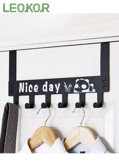 اشتري Over The Door 6 Hanger Rack Decorative Metal Hook Black في السعودية