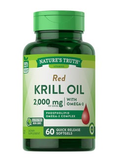 Buy Red Krill Oil 2000 Mg With Omega-3 60 Quick Release Softgels in Saudi Arabia