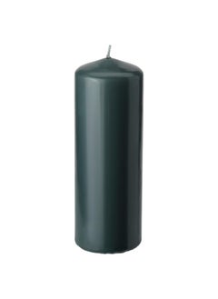 Buy Unscented Pillar Candle, Dark Grey-Green, 19 Cm in Saudi Arabia