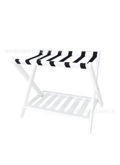 Buy Horizontal Folding Clothes Rack Storage Organizer White luggage rack reinforcement in Saudi Arabia