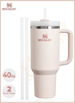 Buy Stanley Quencher H2.0 Flow State 40oz Rose Quartz Stainless Steel Vacuum Insulated Tumbler with Lid and Straw for Water and Iced Tea, Cold Retention in Pack of 1 & 2 in UAE