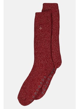 اشتري Men 1 Pair Embroidered Logo Ankle Length Socks, Red في الامارات