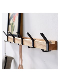 اشتري Coat Hook Rail Wall Mounted Coat Rack-5 Double Hook, 15 Inch Aluminum, Metal for Coat Hat Towel Robes, Wooden Wall Hooks for Hanging Coat Hooks Hat Rack Towel Hooks Coat Hanger(Black 1PCS) في السعودية