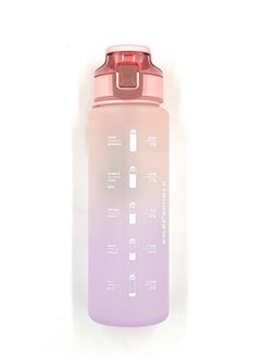 Buy VIO 1 Liter Sports Water Bottle with Sipper Time Markings and Motivational Quotes Leakproof Sturdy Daily Use Drinking Bottle for Girls Boys Men Women Fitness Outdoor Cycling Gym Home Office School in UAE