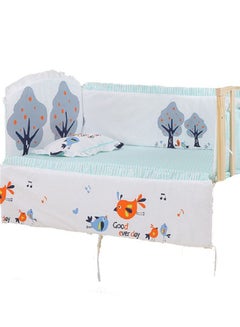 Buy 6pcs Set Forest Printed Removable Washable Crib Bumper For Newborn Pure Cotton Bed Protector in UAE