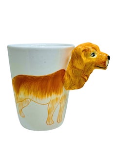 Buy Animal 3D Shape Hand Painted Ceramic 450 ML Coffee Mugs w/ Assorted Printed Animal Character Good for Tea, Coffee, Milk, Ideal Gift for Kids, Teenagers, Man & Woman (GOLDEN RETRIEVER) in UAE