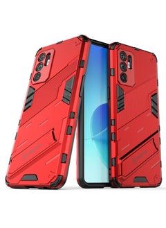 Buy GOLDEN MASK Compatible With Oppo Reno 6 4G Punk Case Anti Protection (Red) in Egypt