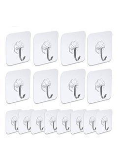 Buy Pack Of 16 Adhesive Wall Hooks Heavy Duty Transparent Hooks in Egypt