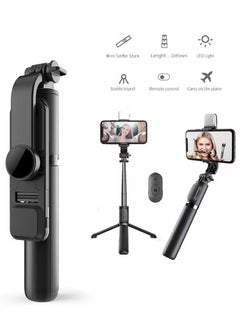 Buy Extendable Selfie Stick Tripod Stand For iPhones Android Smartphones With LED Light And Bluetooth Remote Control in UAE