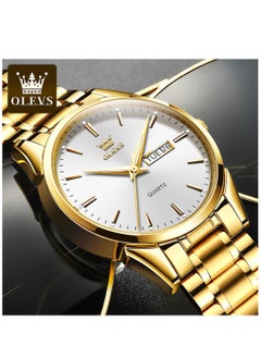 Buy Watches for Men Quartz Stainless Steel Water Resistant Watch 39mm Gold 6898 in Saudi Arabia