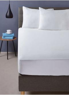 Buy Twin Size Fitted Flat Sheet With Pillow Case 120X200Cm in UAE