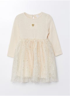 Buy Crew Neck Long Sleeve Baby Girl Dress in Egypt