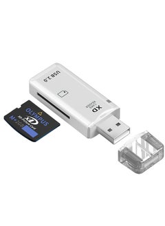 اشتري High Speed xD Memory Card Reader Supports Olympus and Fuji XD Picture Card, Portable Compact Flash Card Reader Plug & Play Quick Card Reading (White) في السعودية