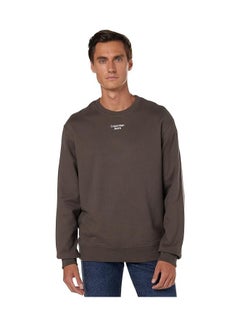 اشتري Calvin Klein Jeans mens STACKED LOGO CREW NECK Hooded Sweatshirt في مصر
