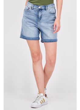 اشتري Women Solid Denim Shorts, Blue في السعودية