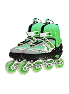 اشتري V732Green Aluminum-Alloy Adjustable Inline Skates Shoes Medium Size 34 EUR (UK 1.5) - 38 EUR (UK 5), 70mm Wheels, Medium (Green) في الامارات