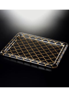 اشتري Acrylic Traditional Tray Clear with Gold 68 cm في الامارات