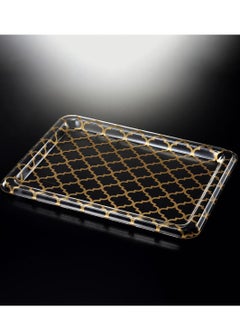 Buy Acrylic Traditional Tray Clear with Gold 68 cm in UAE