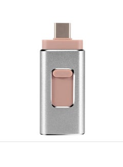 Buy 256GB USB Flash Drive, Shock Proof 3-in-1 External USB Flash Drive, Safe And Stable USB Memory Stick, Convenient And Fast Metal Body Flash Drive, Silver Color (Type-C Interface + apple Head + USB) in Saudi Arabia