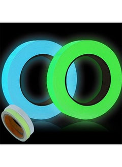 Buy 2 Rolls Fluorescent Tape(blue beige green),Per Roll 15mm x 10 m,Reflector Tape Self Adhesive For Stairs,Anti Slip For Safety,Marking And Step Tape in UAE