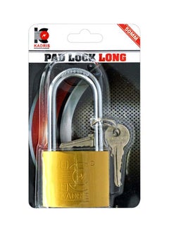 اشتري Heavy-Duty Security Padlock Long HA-1432, Weather-Resistant in Solid Brass Lock 50 MM - Padlock  shackle with Keys for Sheds, Storage Unit, School, Gym Locker, Fence, Toolbox, Hasp Storage في الامارات