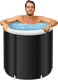 Buy Ice Bath Tub, Folding Bathtub,Portable Bath Tub,Inflatable Ice Bath, Cold Plunge Tub Outdoor for Adult Faster Recovery,Spa Soaking Tub,Foot pump + hand pump inflatable, 85 * 75CM in UAE