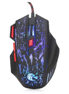 اشتري H300 Usb Wired Gaming Mouse Ergonomic Mice with Breathing Light 5500DPI 7 Buttons for PC Laptop في الامارات