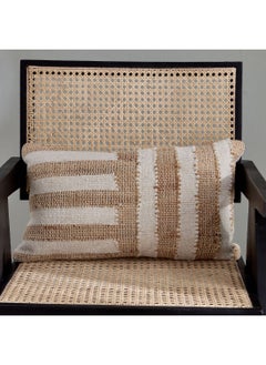 اشتري Mosaic Jute Cut Striped Filled Cushion 50 x 30 cm في السعودية