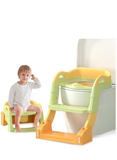 Buy Kids Potty Training Seat, Foldable Toilet Seat with Non-Slip Ladder, 3-in-1 Toilet Chair for baby kids  Potty Seat (Light Green) in Saudi Arabia