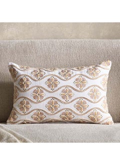 Buy Petra Open View Embroidered Filled Cushion 50 x 30 cm in UAE