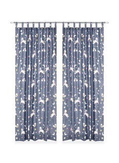 Buy 2-Piece Unicorn Curtain Set, Multicolour - 135x240 cm in UAE