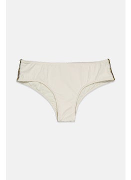 Buy Women Pull On Studded Bikini Bottom, Off White in Saudi Arabia