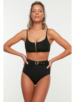 Buy Black Belted High Waist Bikini Bottom TBESS20BA0246 in Egypt