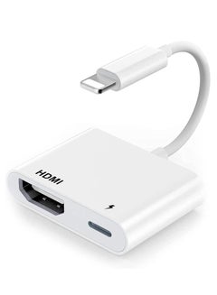 Buy Adapter for iPhone to TV,iPad to HDMI,1080P HD Digital AV Adapter(No Need Power) Video & Audio Sync Screen Connector Compatibility with iPhone 14/13/12/11/X/8 in UAE