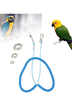 اشتري Parrot Flying Rope, Bird Harness Anti Bite Bird Aviator Training Rope 6m Parrot Bird Harness Leash Rope Pet Supplies for Macaw African Greys Parakeet, With 3 Parrot Foot Rings في الامارات