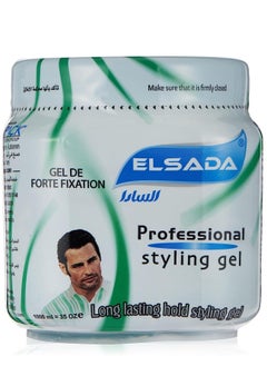 Buy Elsada Professional Styling Gel Long Lasting Hold Hair Styling Green - 1000 ML in Egypt